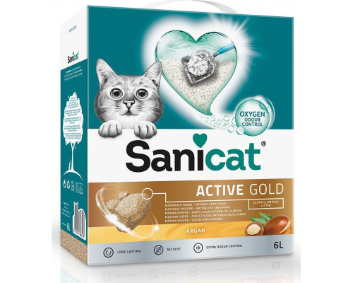 Żwirek dla kota Sanicat Active Gold Argan, żwirek, dla kota, bentonit, 6l, zbrylający