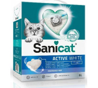 Sanicat Active White, żwirek, dla kotów, bezzapachowy,10L, zbrylający