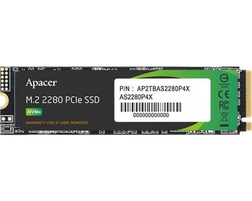 Dysk SSD Apacer AS2280P4X 1TB M.2 2280 PCI-E x4 Gen3 NVMe (AP1TBAS2280P4X-1)