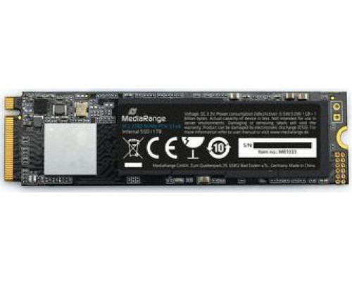 Dysk SSD MediaRange 1TB M.2 2280 PCI-E x4 Gen3.1 NVMe (MR1033)