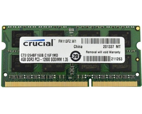 Crucial SODIMM, DDR3L, 4 GB, 1600 MHz, CL11 (CT51264BF160B)