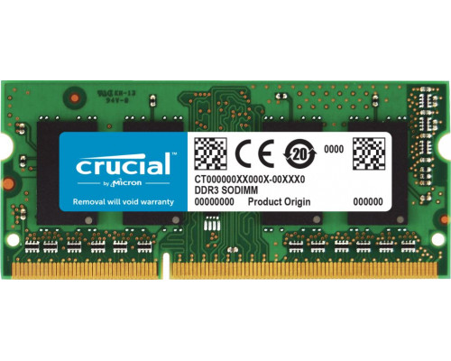 Crucial SODIMM, DDR3L, 8 GB, 1600 MHz, CL11 (CT102464BF160B)