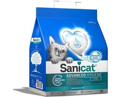 Żwirek dla kota Sanicat Advanced Hygiene, żwirek, dla kotów, 5l, bezzapachowy